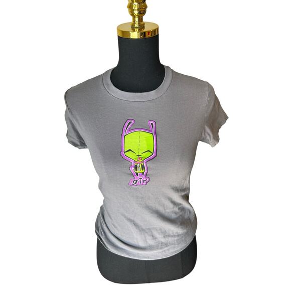 Nickelodeon Cartoon Invader Zim GIR Baby Tee Gray Size Medium - Picture 1 of 4